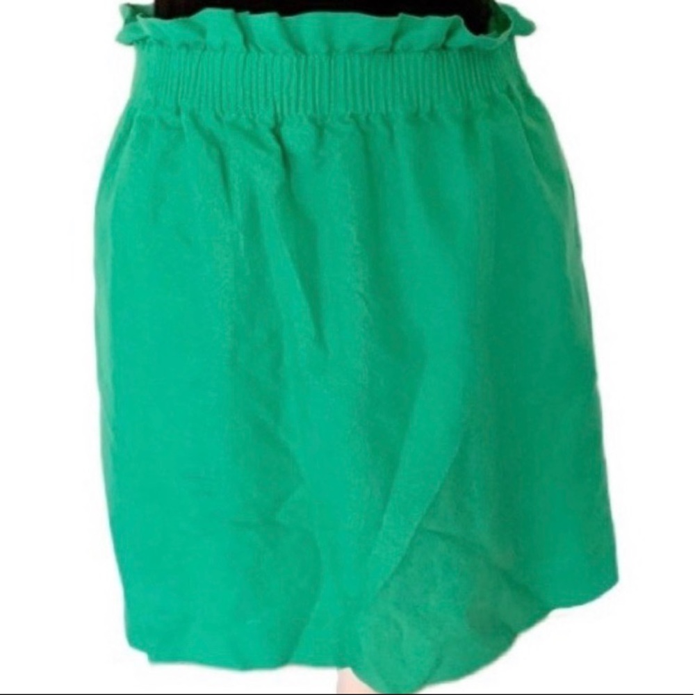 J. Crew Factory Linen Blend Green Skirt Size 10
